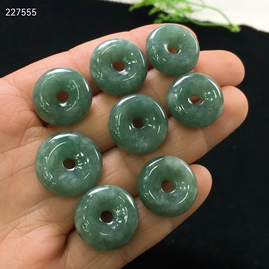 

Natural Jade A Green Gemstone Pendant Necklace 18-6mm Jade A Round Donut Women Men Barrel Stone Jade A Necklace AAAAA