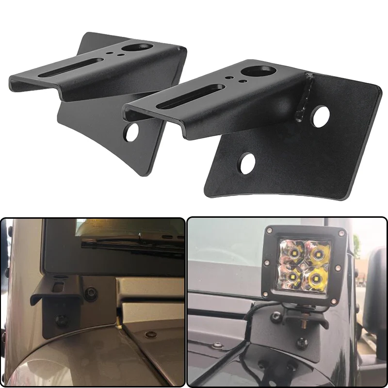 Led Work Light Bar Bracket Mounting Windshield Hinge Corner A-pillar Mount Holder For  Jeep Wrangler JK 2007-2016