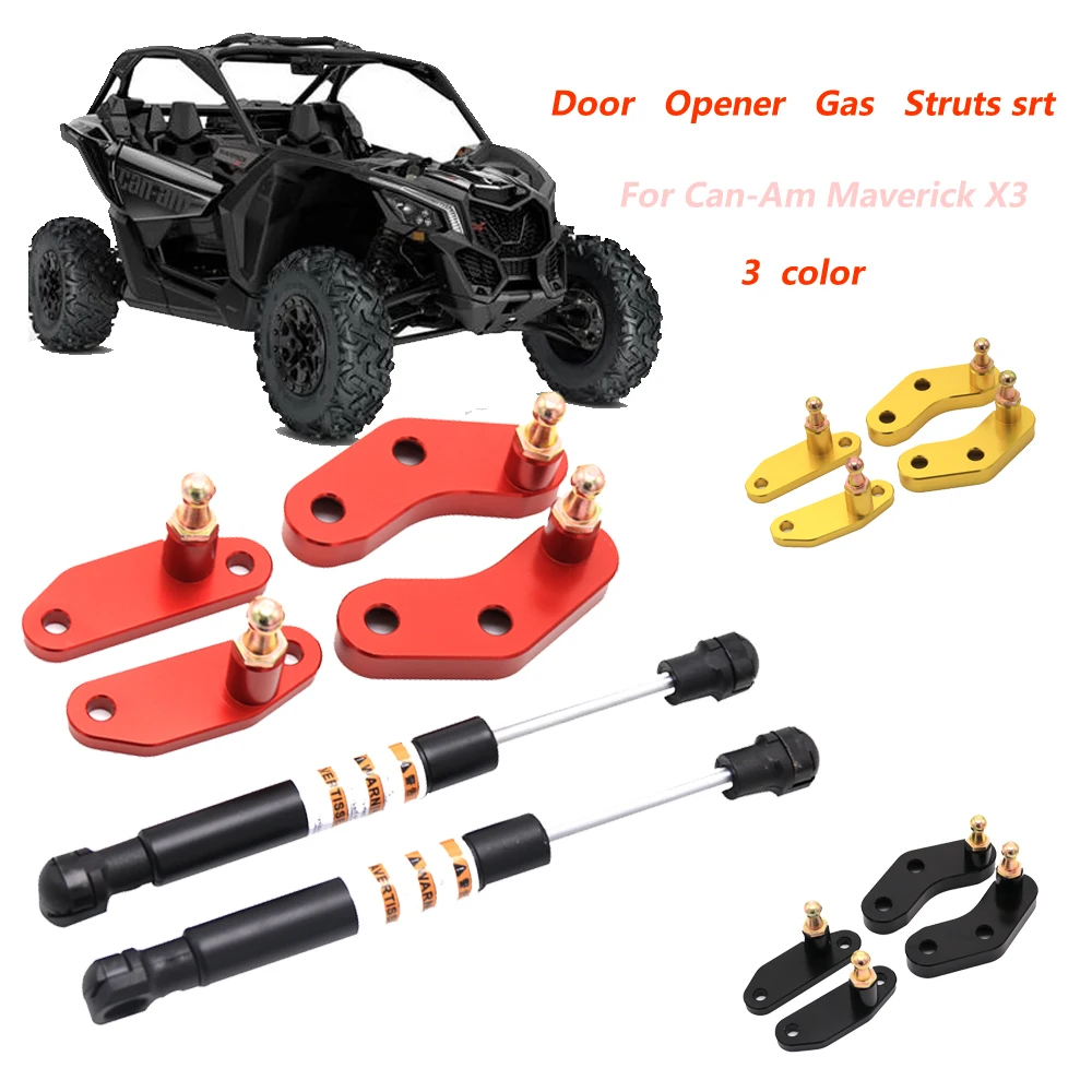 For Can-Am Maverick X3 & X3 Max 2017 2018 2019 2020 2021 Door Opener Gas Struts Set Billet Aluminum Anodized Front and Rear