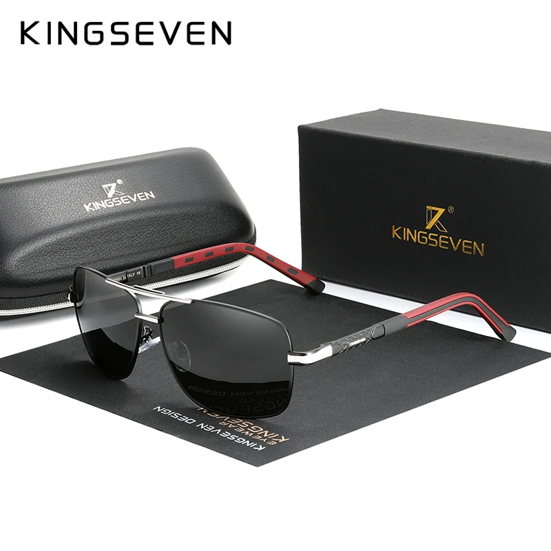 KINGSEVEN 2024 Aluminum Sunglasses Men Brand Pilot Polarized Women Fashion Frame Male Sun Glasses For Driving Oculos de sol