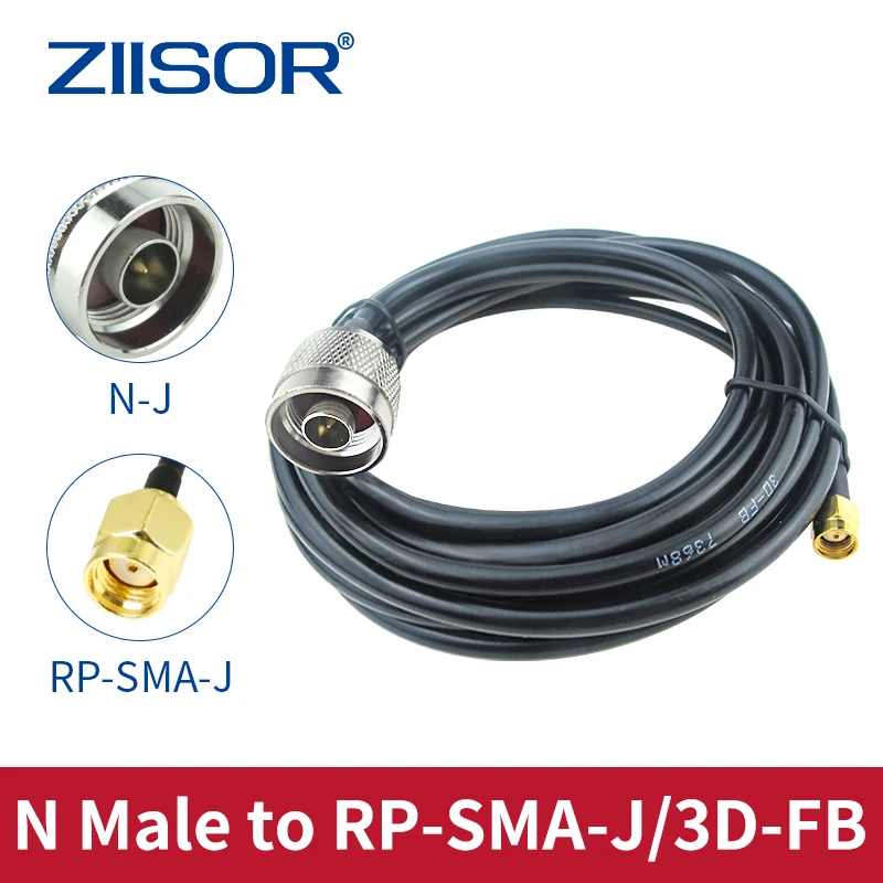 Antenna Cable Extension Cable with Adapters N Male to RP SMA Male Extension Wire 3D-FB Low Signal Loss