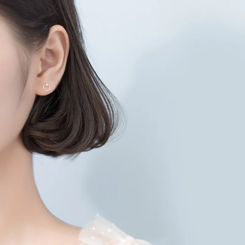 La Monada Stud Earrings For Women Silver 925 Minimalist Circle Fine Women Earrings In Jewelry Stud Earrings 925 Sterling Silver