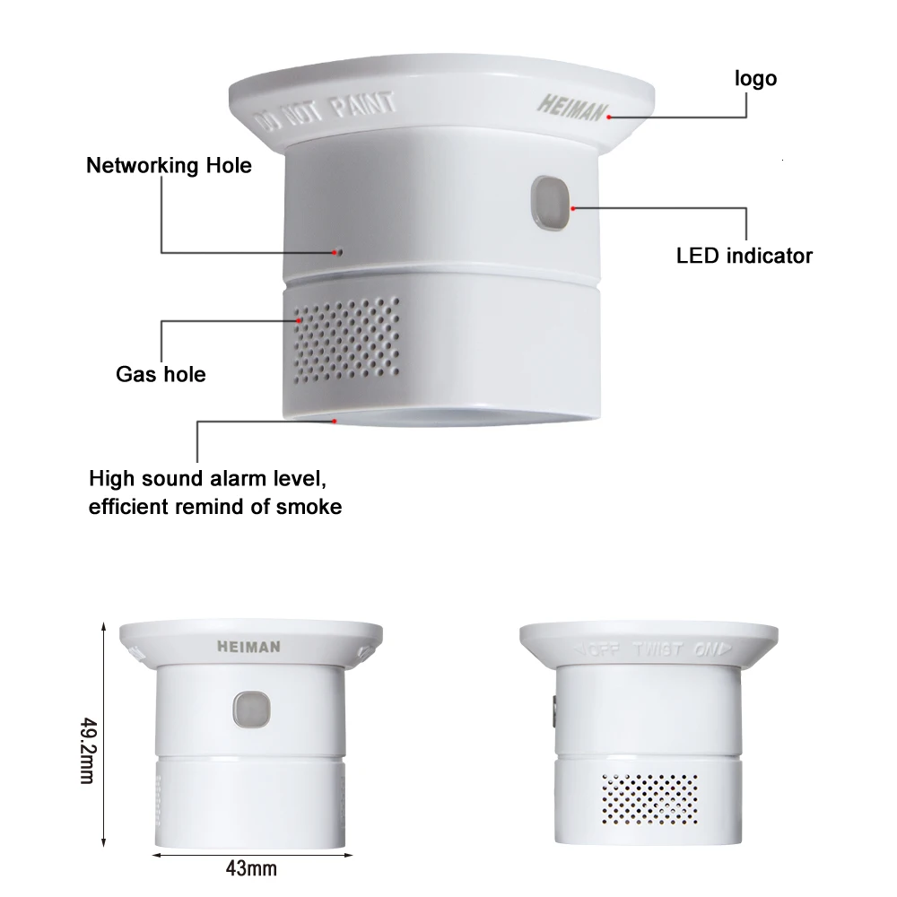 HEIMAN Zigbee – détecteur de monoxyde de carbone, capteur de CO à haute sensibilité, adapté aux maisons intelligentes