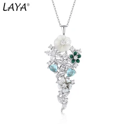 Laya 925 Sterling Silver Summer Hot Style Luxury Jewelry High Quality Zircon Natural Shell Flower Necklace For Women 2022 Trend