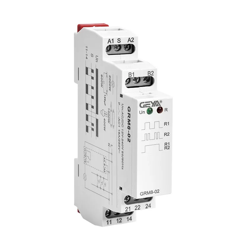 Din Rail Electronic Latching Relay Memory Relay SPDT 16A Step Relay AC230V OR AC/DC12-240V  Impulse Relay GRM8