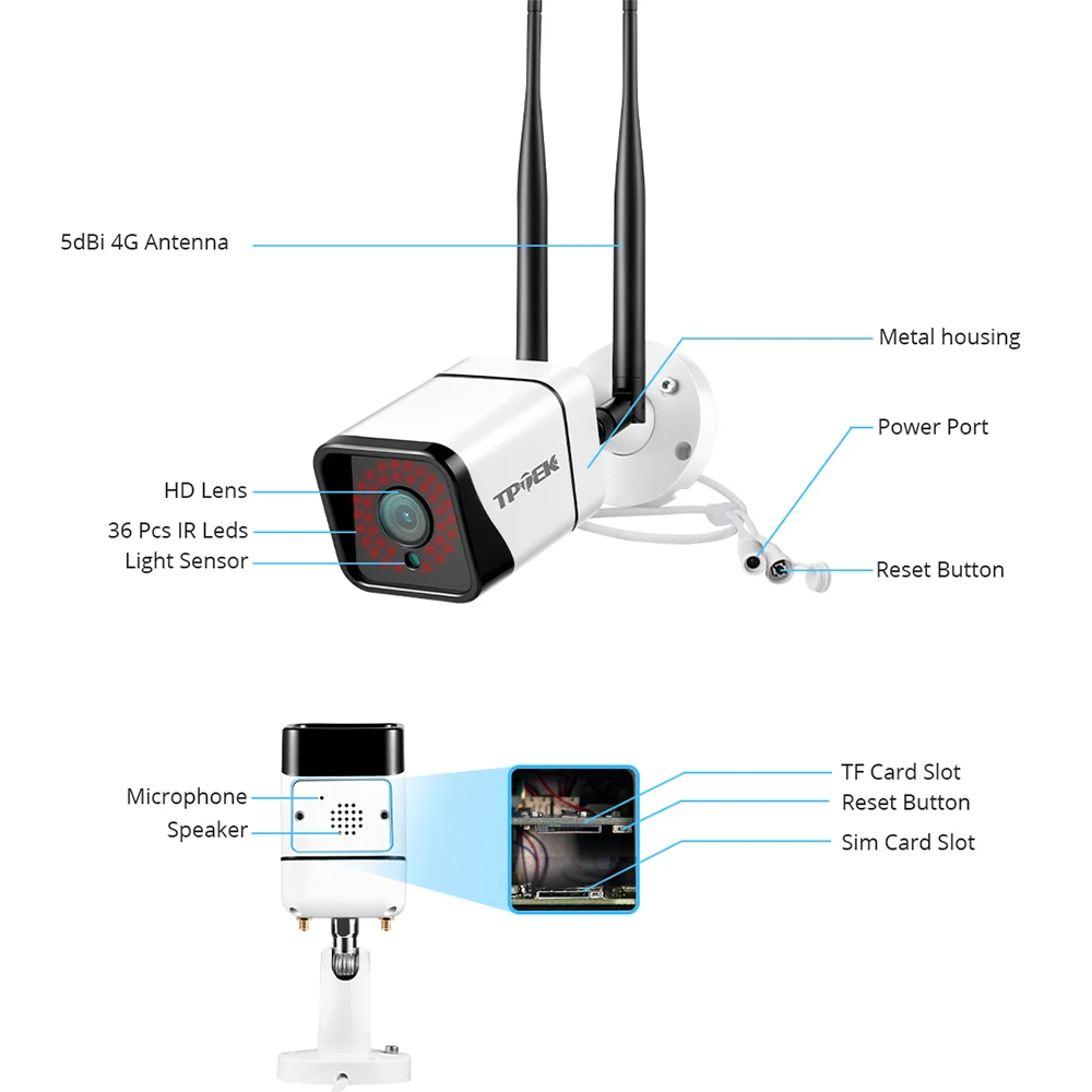 5MP 4G SIM-карта IP-камера 4G наблюдения наружная камера безопасности дома 1080P GSM двустороннее аудио 3G CamHi Camara Cam