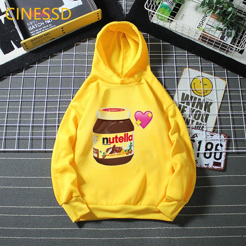 Cute Nutella Cat Cartoon Print Hoody Kids Clothes Funny Sweatshirt For Girls/Boys Harajuku Kawaii Winter Children Clothing Coat