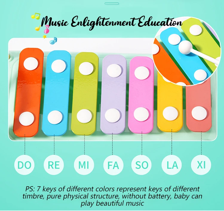Małe dziecko zabawki Instrument muzyczny dziecko Montessori zabawki do wczesnej edukacji Knock fortepian autobus samochód edukacyjne zabawki dla dzieci 1 rok