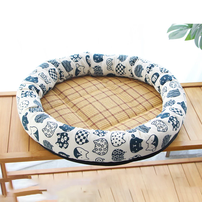 New Pet bed for cat round summer mat basket Small dog bed cushion Things supplies self cooling mat Cat hanging donut all seasons