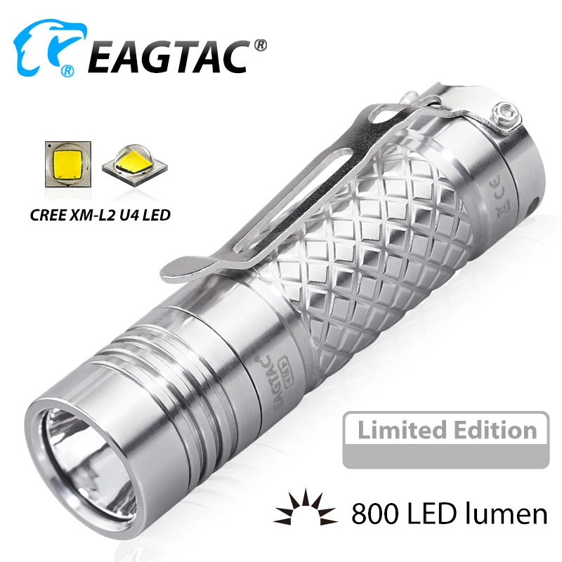 EAGTAC D3C Ti XM-L2 Luminus SFT40 Nichia 519A 4500K CRI93 SST20 CRI95 LED Flashlight EDC Mini Torch 16340 CR123A Limited Edition