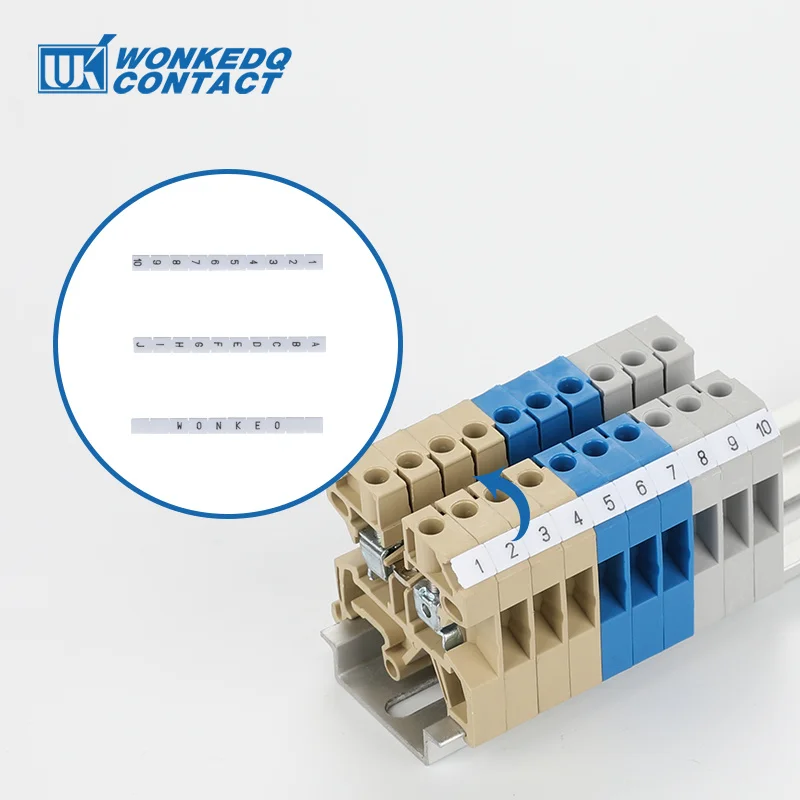 10Pcs DEK6 Label For 261 SAK EK Connector Standard Numbering Blank DIN Rail Terminal Block Accessories Zack Marker Strips DEK 6