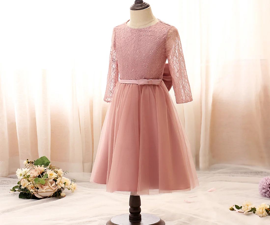 Cô Gái Dự TiệC Đảng Thêu Lưới Bóng Công Chúa Bầu Dress Tiểu Phù Dâu Tiệc Cưới Đầm Trẻ Em Quần Áo