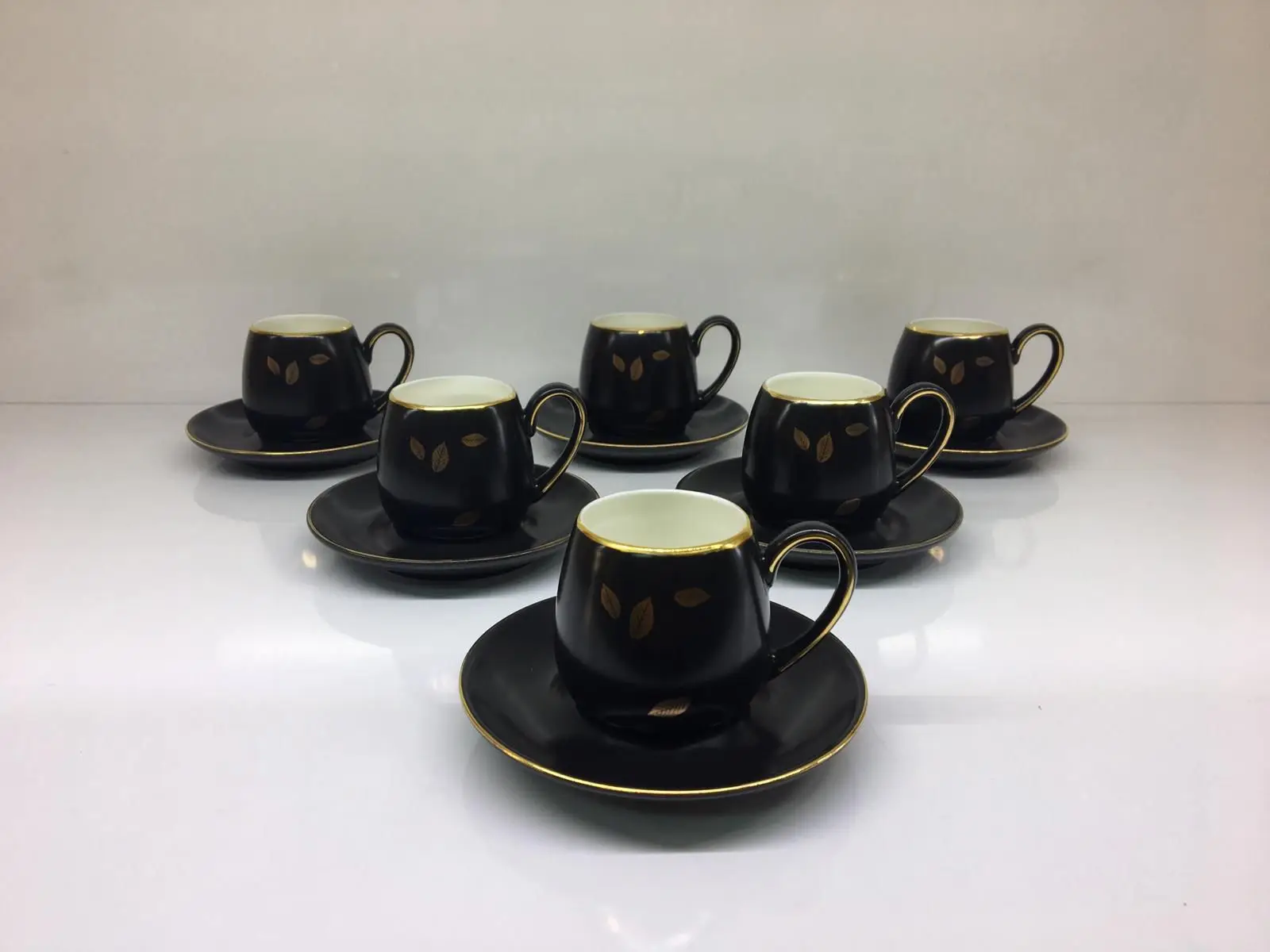 DOLBOVI Winterbach Black & gold 6'lı Porcelain coffee cup pad HJ1985 mug кружка coffee cup cup