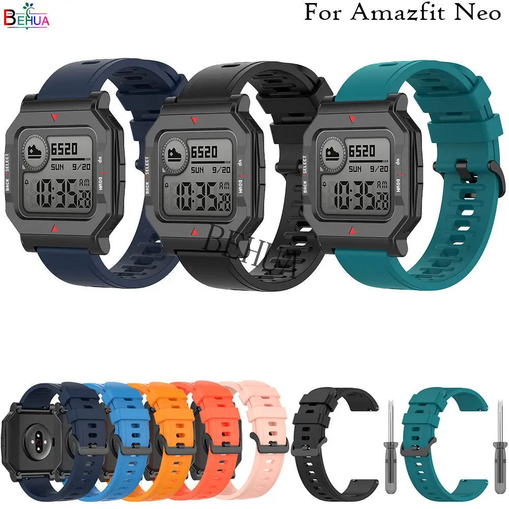 20mm soft Silicone WatchBand For Huami Amazfit Neo Strap Replacement Bracelet WristStrap For Huami Amazfit BIP youth / BIP lite