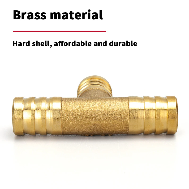 Brass Barb Pipe Fitting 3wayT Brass Connector For 4mm - 25mm Hose Copper Pagoda Water Tube Fittings Pagoda Connector