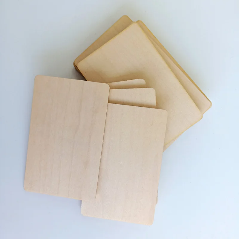 Wooden 10Pcs NFC 213 NFC 216 RFID Maple Blank Digital Business Card DIY Crafts Laser Engraving New Materials