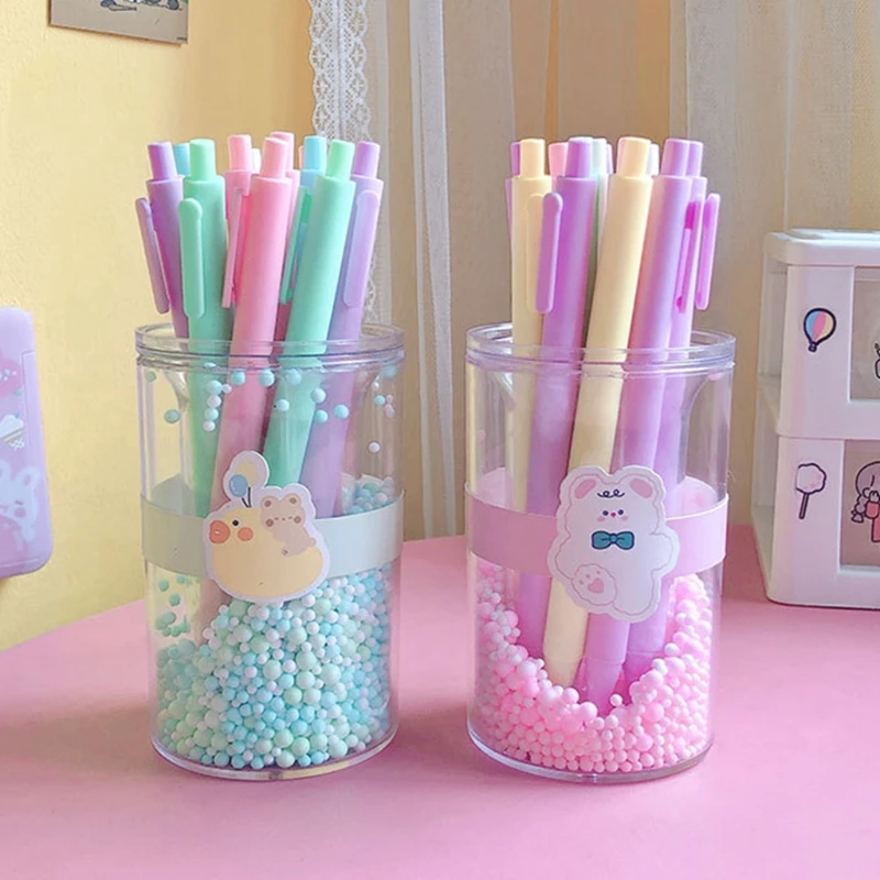 Cute Pen Holder Office Organizer Cosmetic Square/Round Pencil Holders StationeryPen Container Stand School Office Supplies