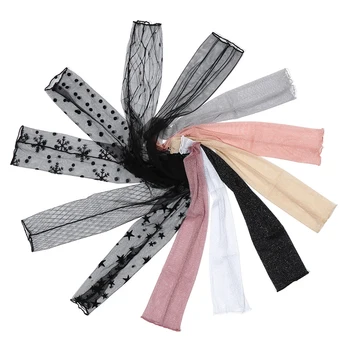 1 çift yaz kadın örgü dantel eldiven ince güneş koruma UV işık uzun kollu bisiklet nefes sürüş kol kollu