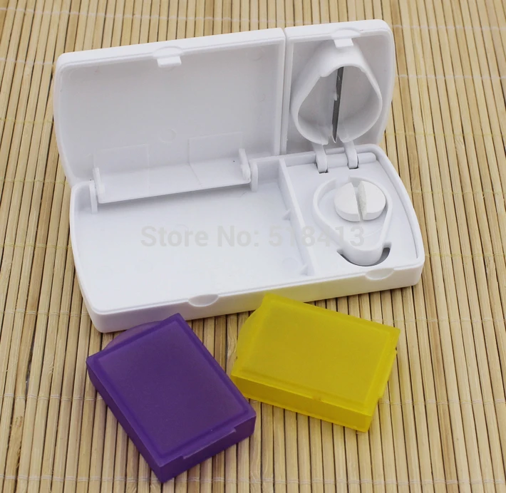 pill cutter Portable Rectangular Cut Medicine Cutting Knife Pill Segmentation Break Off The Machine Kit Container Storage Cutter