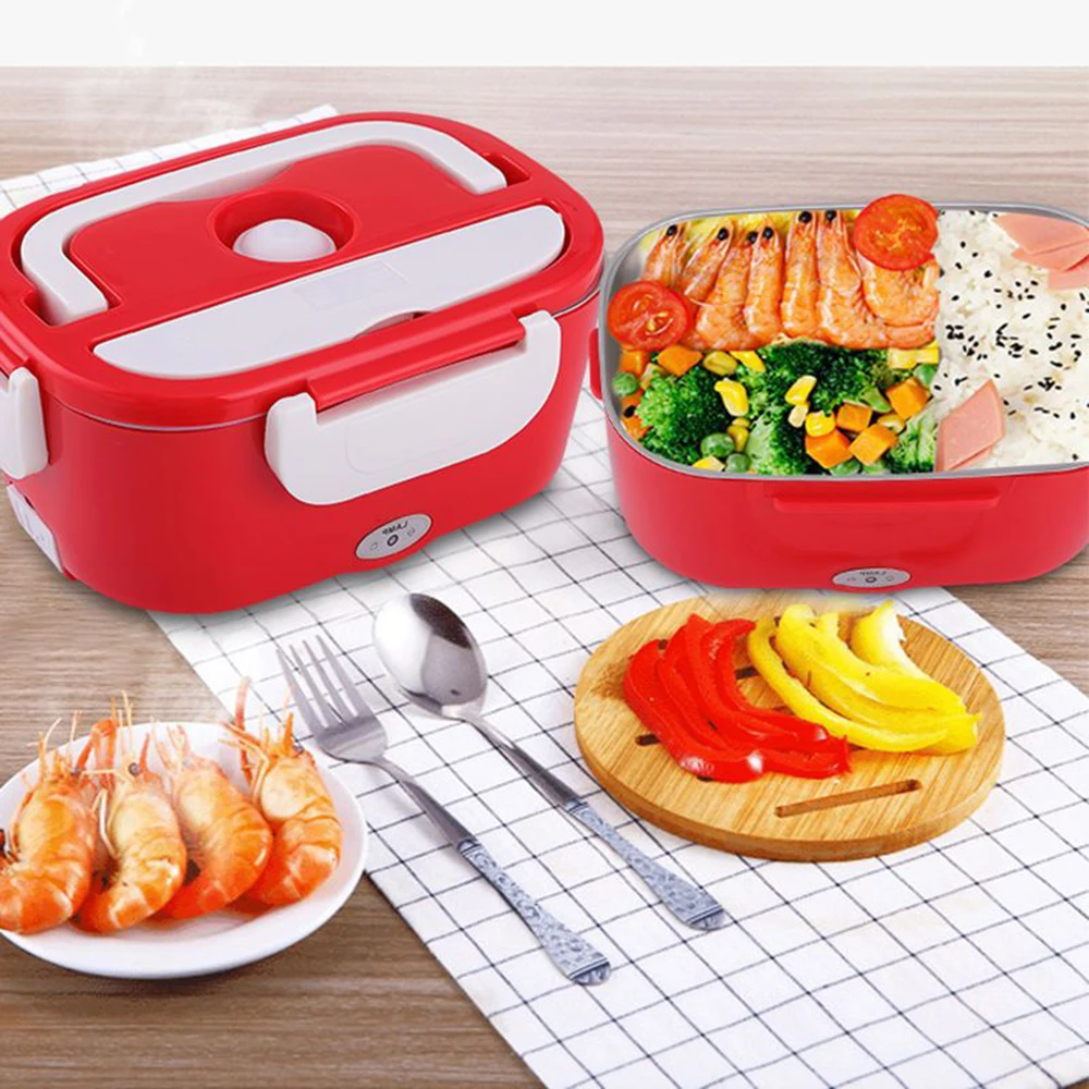 Portable Electric Food Warmer Heater, 12-24V 110/220V Lunch Box For Home Car Use, Food Container Rice Container Dinnerware Sets