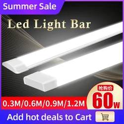 Led Light Bar aluminium profile 10/20/30/40/60W led channel strip diffuser Tube Kitchen Indoor Lighting 50/60/90/120cm AC85-265V