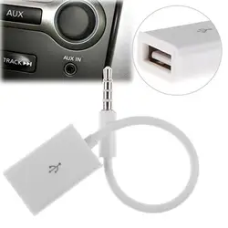 Car MP3 3.5mm Male AUX Audio Plug Jack to USB 2.0 Female Converter Cable Cord for AUX Decoding Read U Disk MP3 Car Accessories