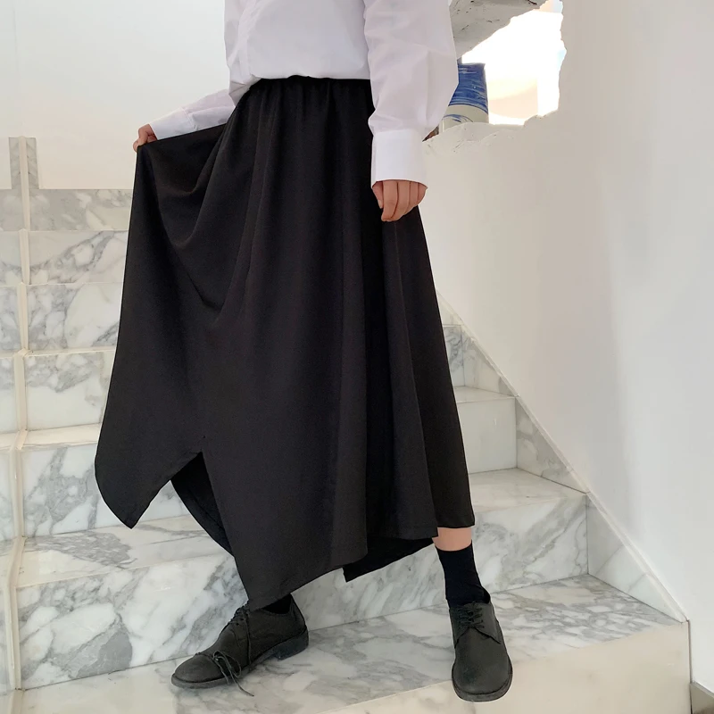 

Men's pants summer slacks slacks irregular design culottes men's skirt stylist black Yamamoto fashion