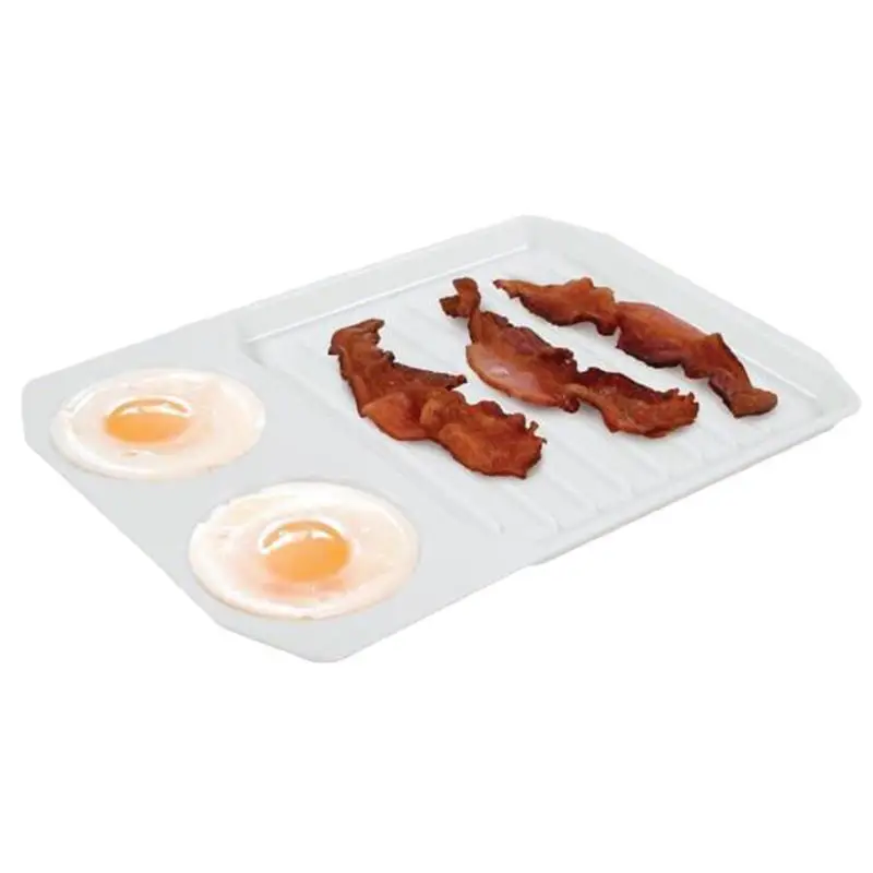 Kapmore 1pc Heat-Resistant Baking Tray Cooker Creative Bacon Microwave Tray Egg Food Rack DIY Baking Tools Accessories