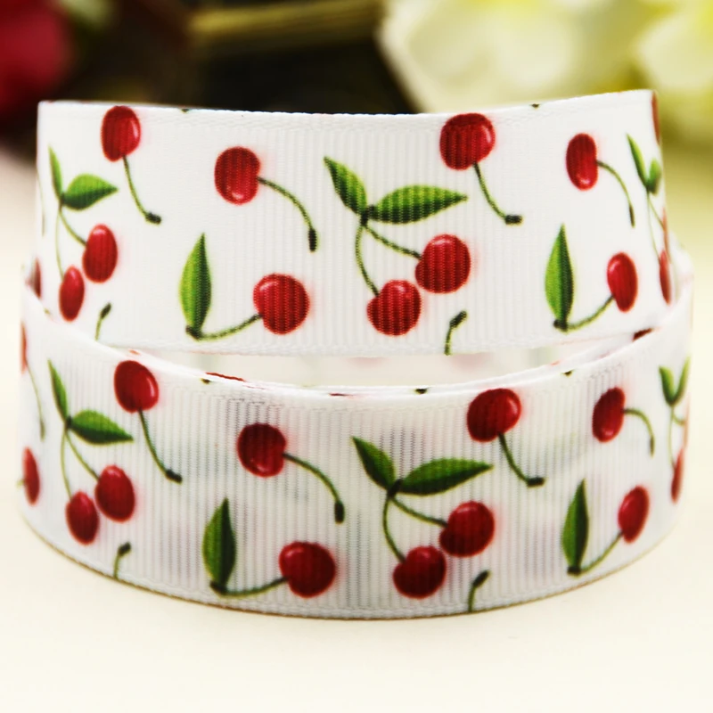 22mm 25mm 38mm 75mm Fruits Cartoon printed Grosgrain Ribbon party decoration 10 Yards X-03920