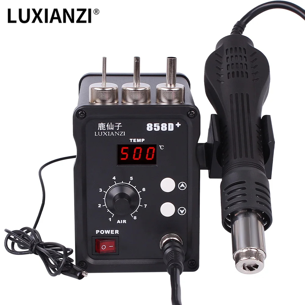 LUXIANZI-محطة لحام مسدس الهواء الساخن ، شاشة LCD رقمية ، محطة إصلاح اللحام ، تبريد ذكي سريع للحرارة لإصلاح BGA PCB IC