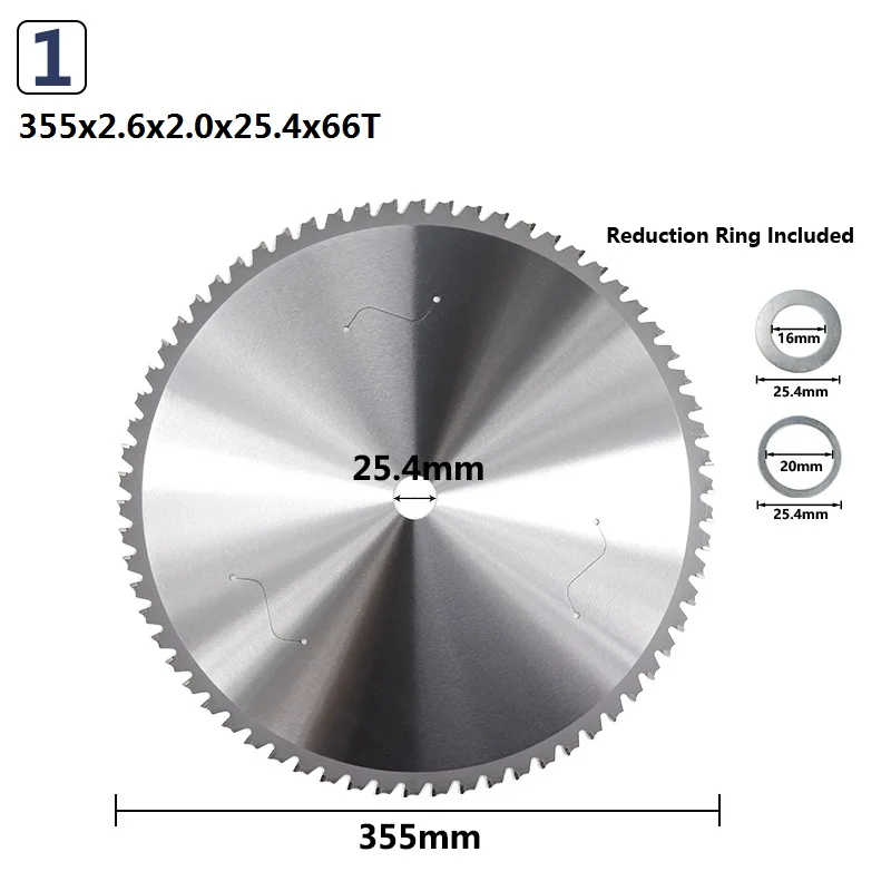 XCAN Metallschneideblatt 355 mm Kreissägeblatt für Aluminium Eisen Stahl Metall Trennscheibe Hartmetall-Sägeblatt 66T 80T 90T