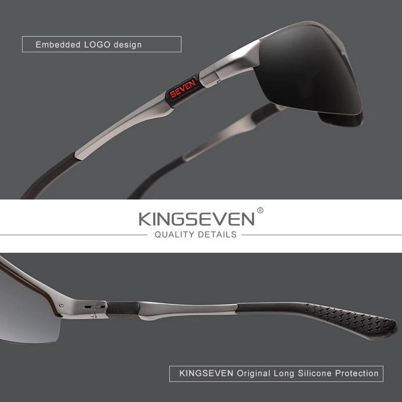 KINGSEVEN-gafas de sol polarizadas para hombre y mujer, lentes de aluminio con espejo azul, 9121