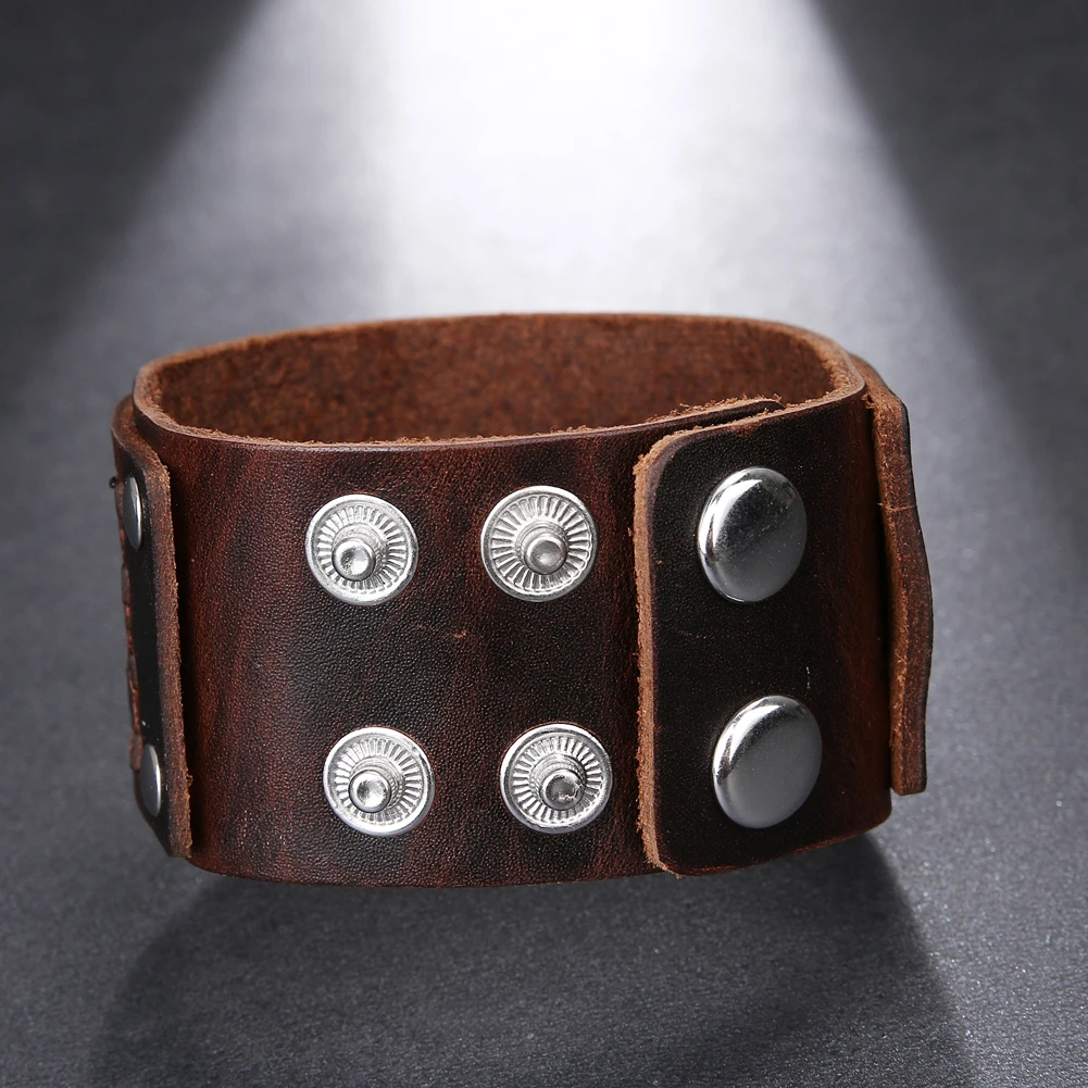 2021 Trend Jewelry Vintage Hand Woven Multilayer Leather Bracelet Cuff Wide Leather Men\'s Bracelet Pulsera Hombre