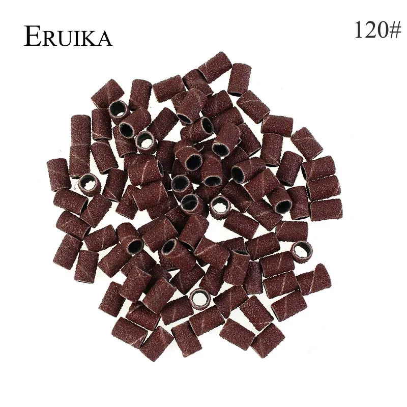 ERUIKA 100 قطعة/حزمة مسمار الرملي العصابات الكهربائية مانيكير لقم اكسسوارات إعادة الملء الرملي استبدال مسمار الفن أدوات