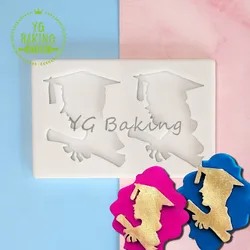 Dorica Graduation Bachelor Cap Silicone Cake Mold Fondant Diy Handmade Impression Mould Baking Tool Kitchen Accessories