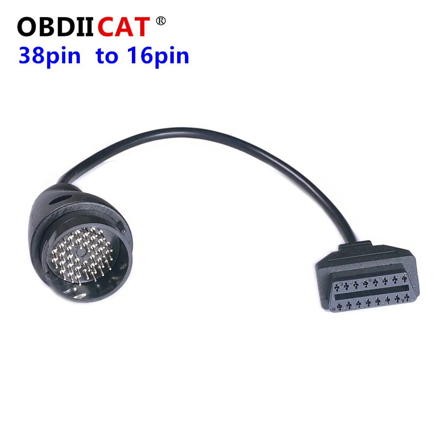 38 Pin to 16 pin OBD OBD2 OBDII Car Diagnostic Tool Adapter Converter Cable in stock