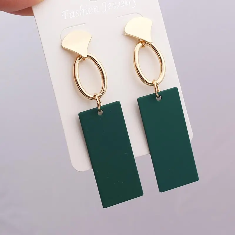 2019 Vintage Earrings Large for Women Statement Earrings Geometric Golden Color Metal Pendant Earrings Trend Fashion Jewelry