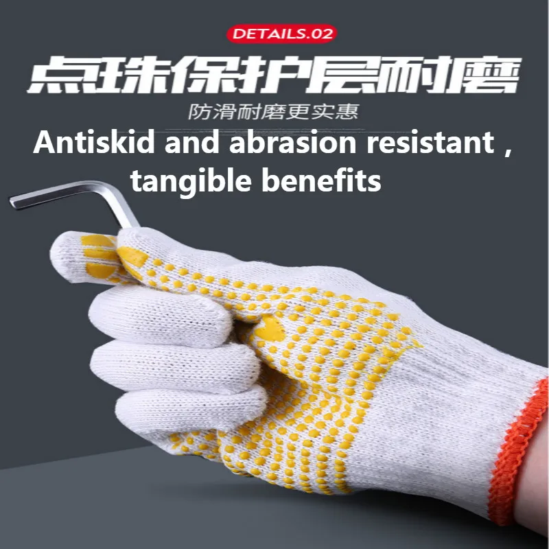 Gants de protection du travail en plastique kinitté, résistants à l'usure, respirants et antidérapants, vente directe en usine