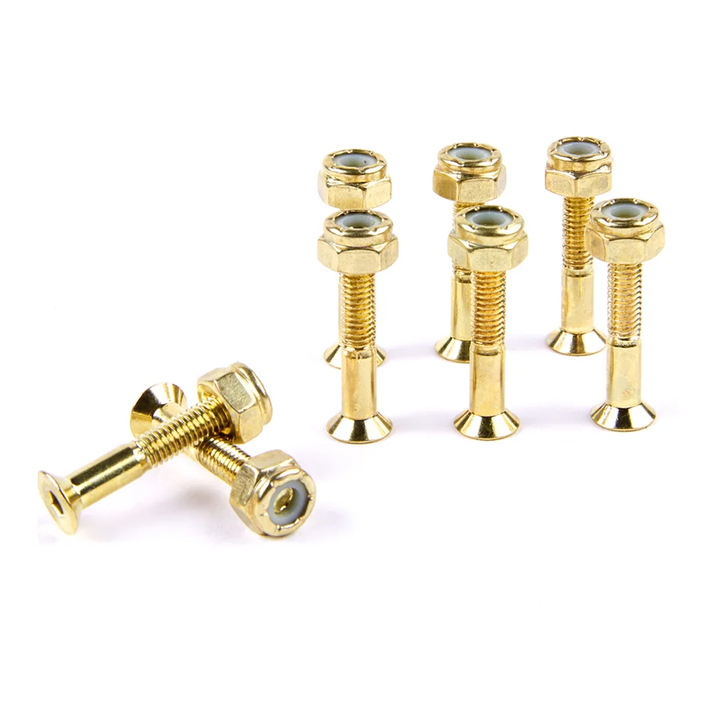 Skate 25mm junta de borracha 29mm dourado riserpad parafusos peças de skate duplo rocker peças