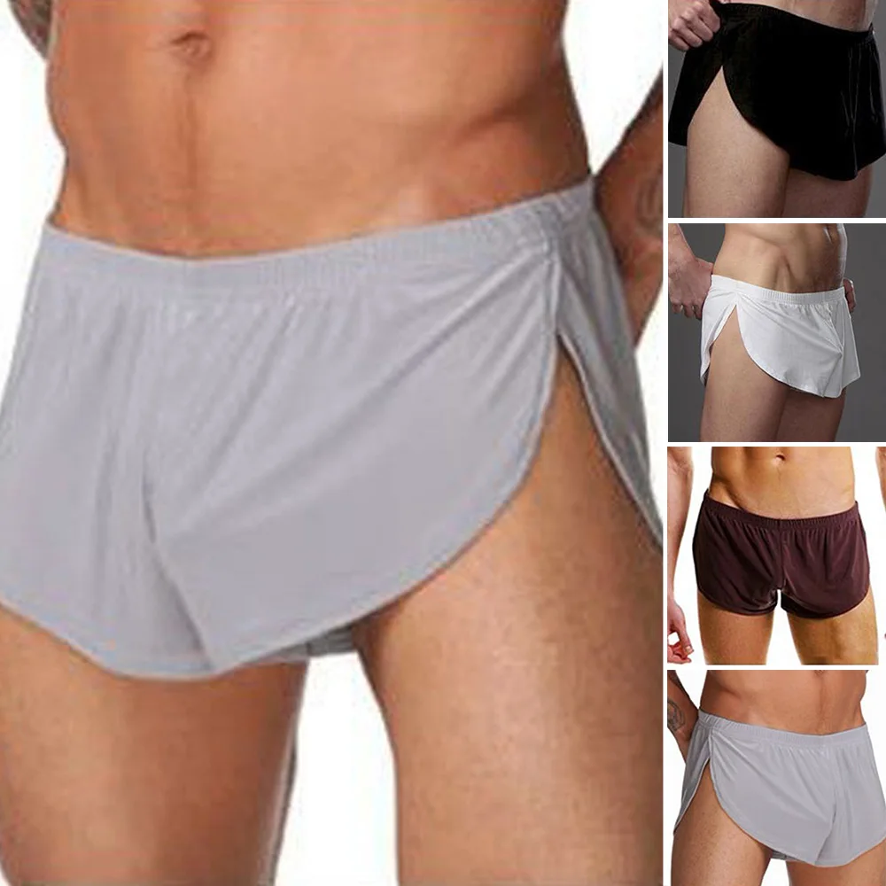 Seamless Men Boxers Luxury Silk Boxers Underwear Spandex 3D Crotch Boxer Nylon Underwear Shorts Slips