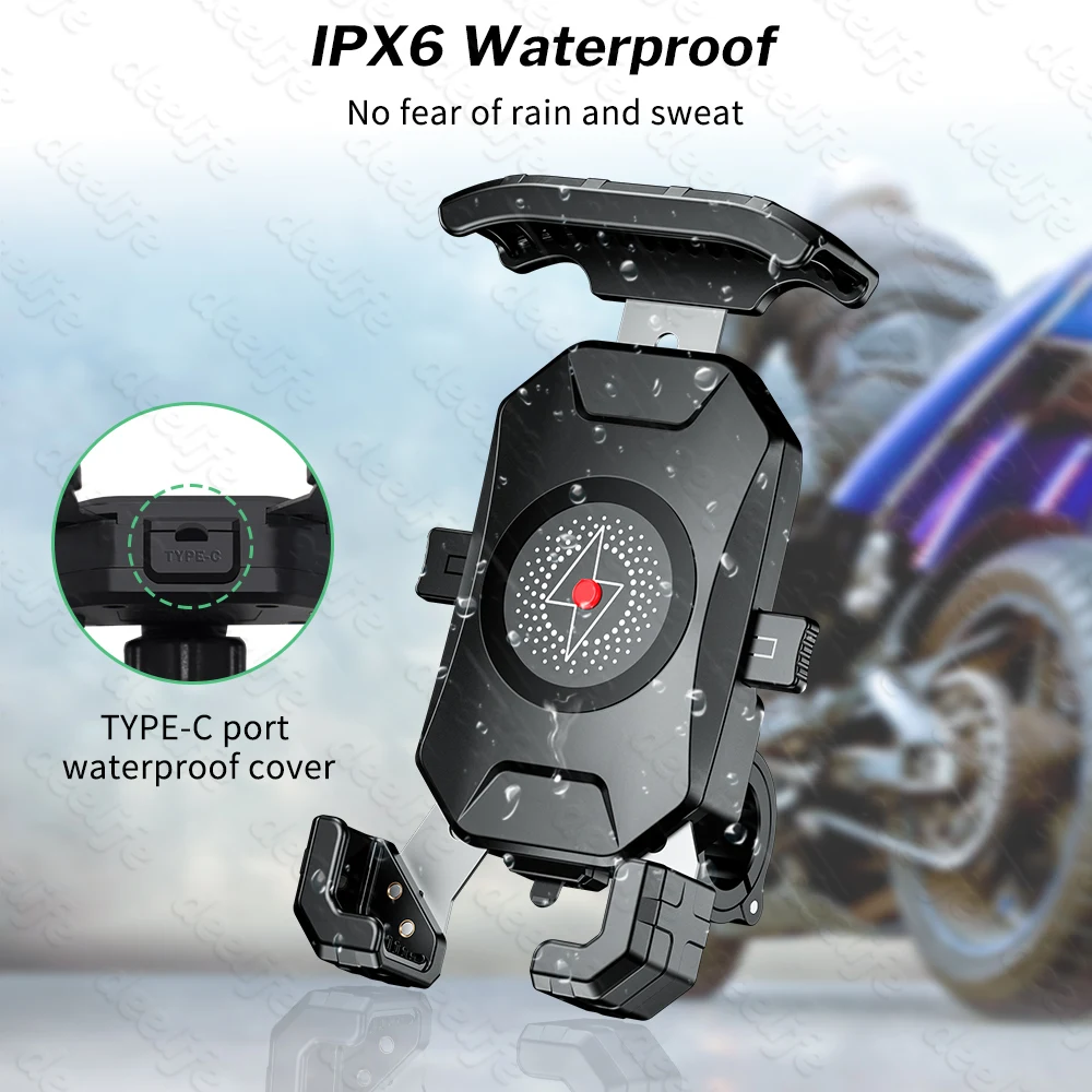 Deelife Support de téléphone pour moto chargeurs sans fil pour Support de téléphone pour moto Support de téléphone portable Support de Smartphone Mobile