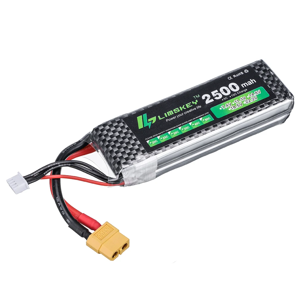 3S 11.1v 2500mAh 40C LiPo Battery XT60/T/JST/TRX Plug For RC Car Airplane Helicopter 11.1v Rechargeable Lipo Battery 2pcs