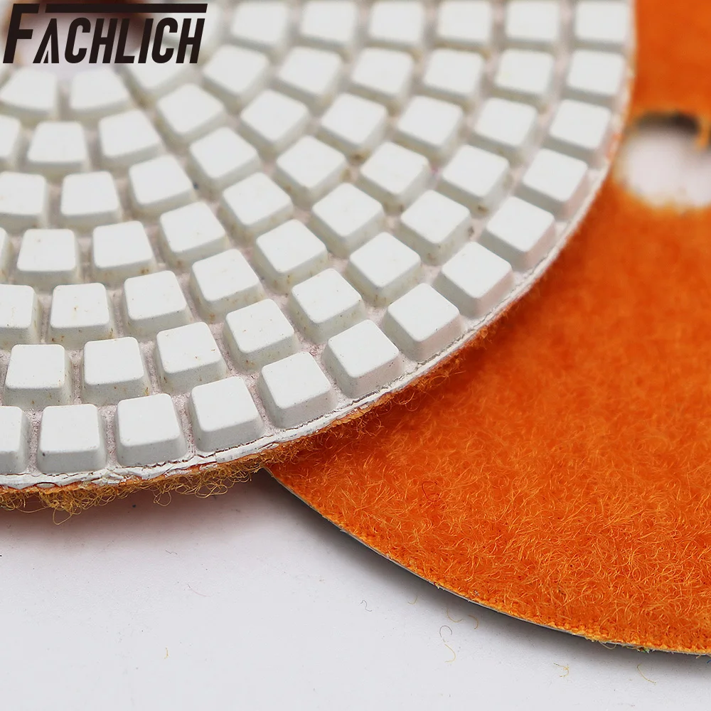 FACHLICH 8pcs/set Wet Diamond Polishing Pads Resin Bond Sanding Disc for Angle Grinder Grit1500 For Granite Marble Dia 100mm