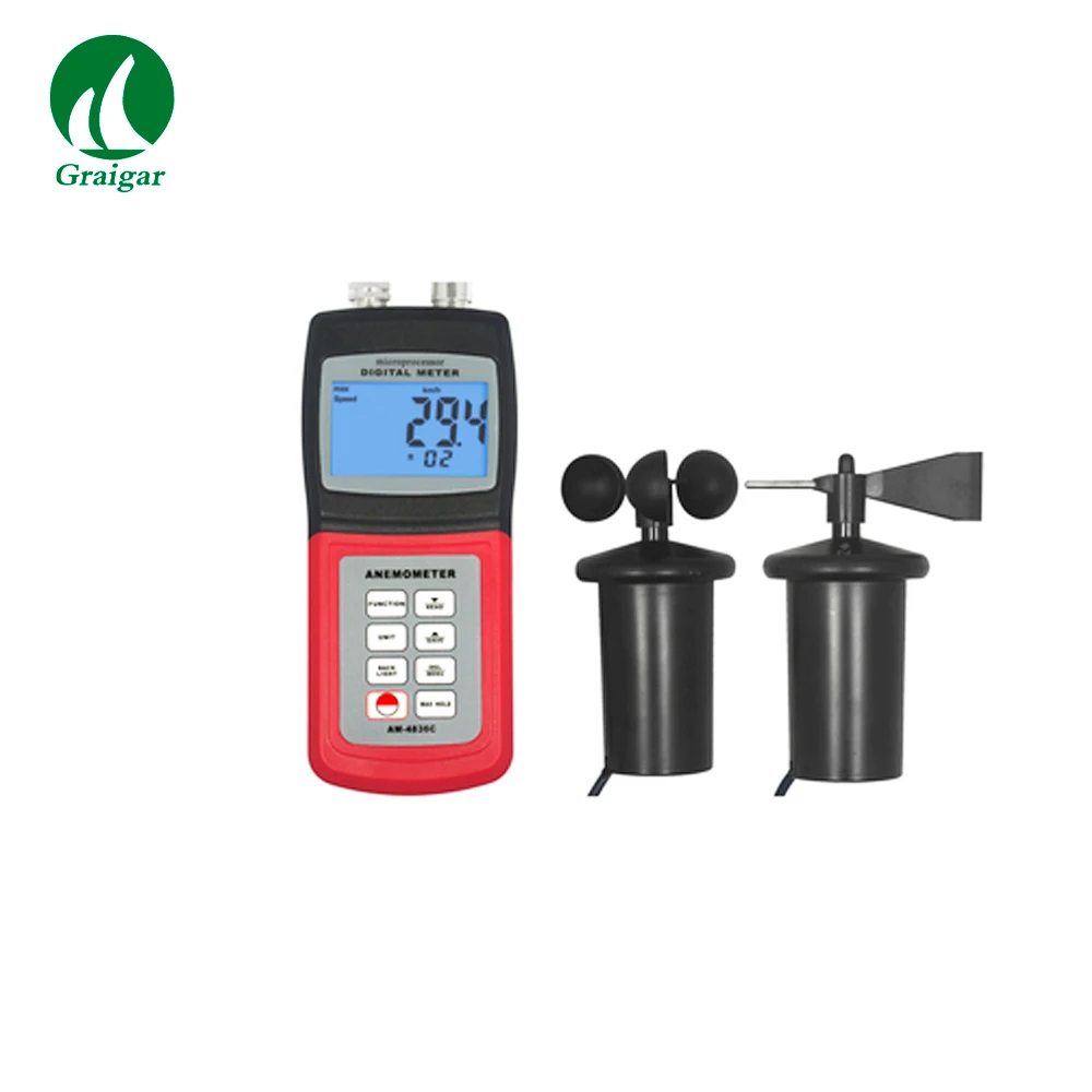 Marine Anemometer 3 cup Wind Speed Meter Device AM4836C Multifunctional. Data Hold Function