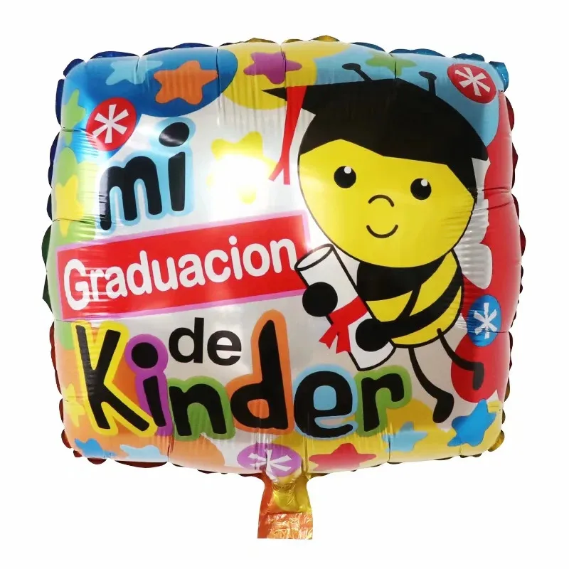 10Pcs Spanish Congratulation Graduate Balloons 18Inch Square Round Air Globos Graduation Party Decoration Supplies Kids Toy Gift