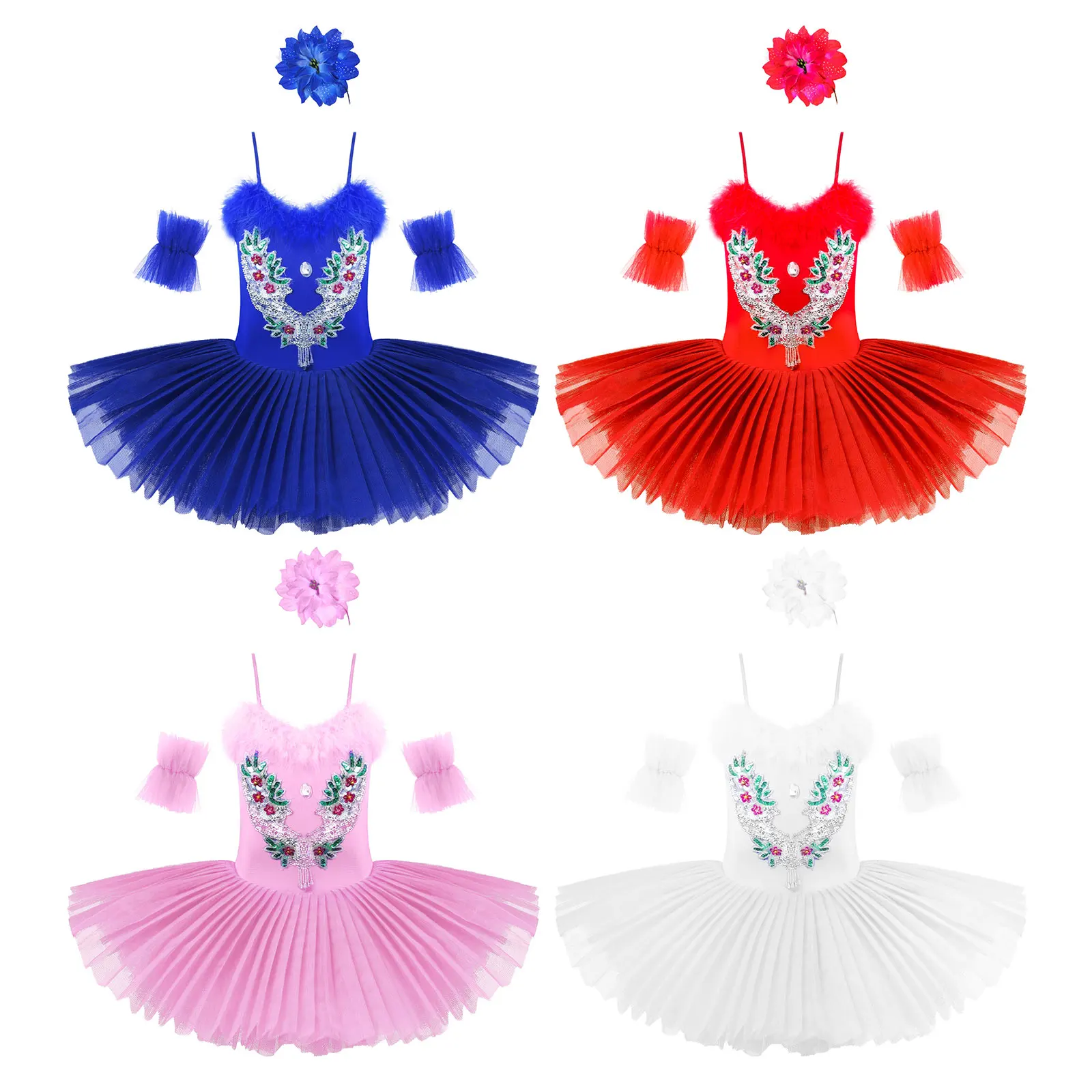 Professionelle Ballerina Ballett Tutu für Kind Kinder Kinder Mädchen Strass Pfannkuchen Ballett Tanz Kostüme Mädchen Schwan Dancewear