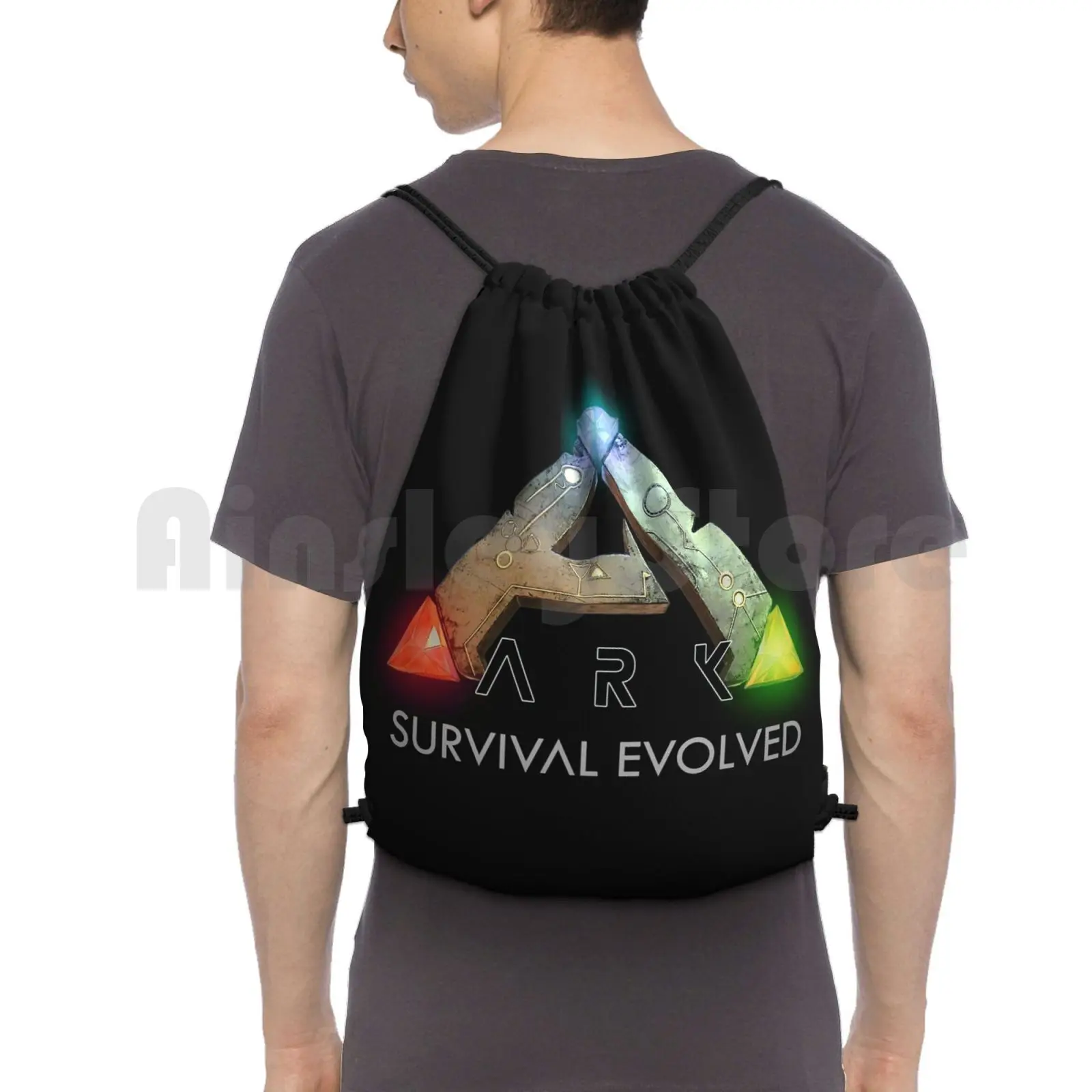 Ark Survival Evolved Backpack Drawstring Bag Riding Climbing Gym Bag Logo Ark Survive Evolve Survival Evolved Ark Survival