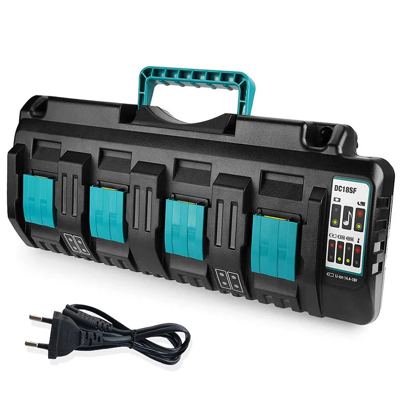 Newest 1-2-4 charging port Li-ion Battery Charger 3A Charging Current for Makita 14.4V 18V BL1830 Bl1430 DC18RC DC18RD DC18SF