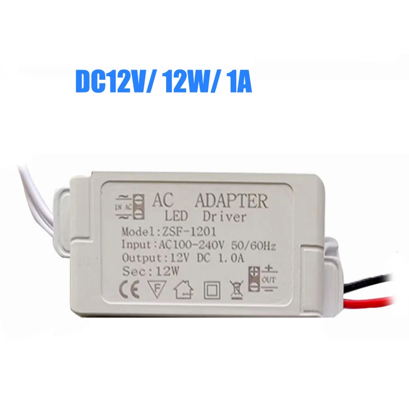 Alimentation LED avec boîtier, pilote AC 220V à DC 12V, 12W, 24W, 36W, bande LED ou éclairage de cuisine