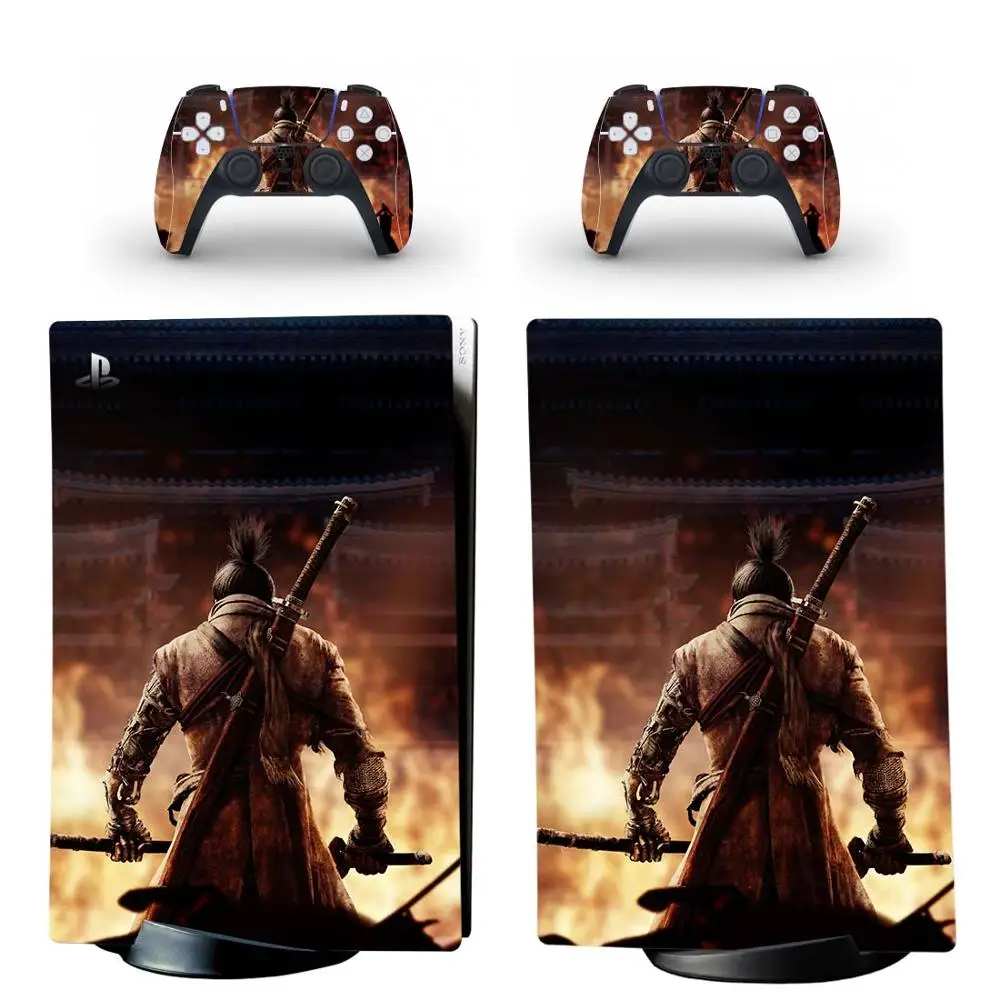 سيكيرو PS5 الطبعة الرقمية الجلد ملصق غطاء لاصق لامع ل بلاي ستيشن 5 وحدة التحكم و 2 تحكم PS5 الجلد ملصق الفينيل